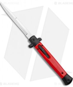 Mago 11" Italian Stiletto OTF Automatic Knife Red/Black (Satin Bayonet)