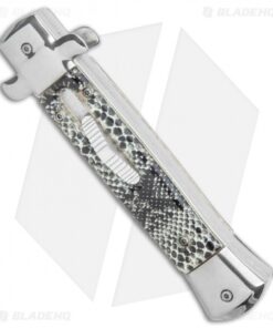 Alternative view of 9" Italian Stiletto OTF Automatic Knife Cottonmouth (3.8" Satin)