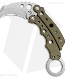 Mantis Vuja De Balisong Karambit Crossover Knife Desert Tan G-10 (2" Satin)
