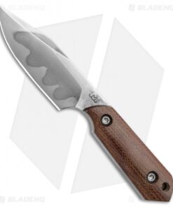 Maverick Customs Compact Clip Point Fixed Blade Knife Brown Micarta (3.6" Hamon)