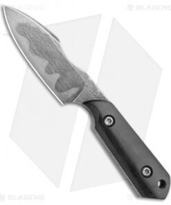 Maverick Customs Drop Point Harpoon Fixed Blade Knife Black Micarta (3.1" Hamon)