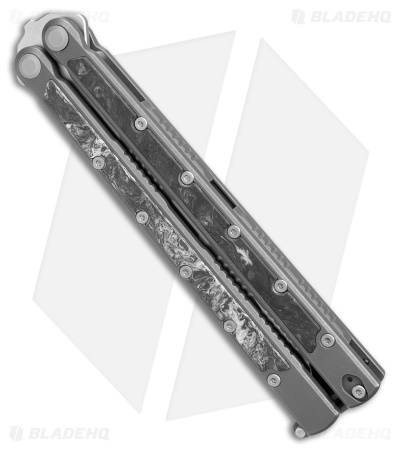 Maxace Shi Balisong Butterfly Knife Gray Carbon Fiber (4.5" Satin) - Image 2