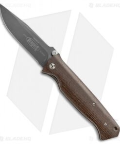Microtech CMTX5 D/A Automatic Knife Green Cavas Micarta (3.5" Black)