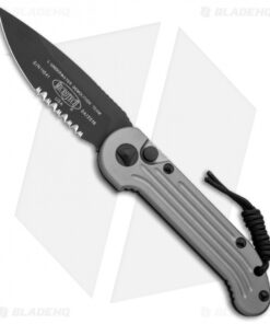 Microtech LUDT Gray Automatic Knife (3.4" Black Serr) 135-2GY