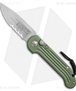 Microtech LUDT Automatic Knife OD Green (3.4" Stonewash Serr) 135-11OD