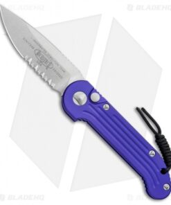 Microtech LUDT Automatic Knife Purple (3.4" Stonewash Serr) 135-11PU