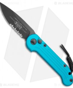 Microtech LUDT Automatic Knife Turquoise (3.4" Black Serr) 135-2TQ