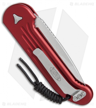Microtech LUDT Automatic Knife Red (3.4" Satin) 135-4RD - Image 3