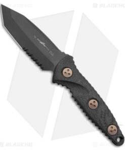 Microtech Signature Series Socom Alpha Mini Tanto Fixed CF (3.8" Black Serr)