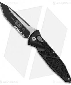 Microtech Socom Elite T/E Automatic Knife Black (4" Two Tone Serr) 161A-2