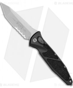 Microtech Socom Elite T/E Automatic Knife Black (4" Stonewash Serr) 161A-11