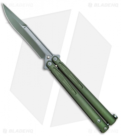 Microtech Tachyon III Balisong Butterfly OD Green (4.5" Sharpened Top Swedge OD)