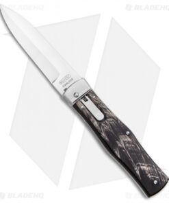 Mikov 241 Predator Lever Lock Automatic Knife Dark Horn Bayonet (3.75" Polish)
