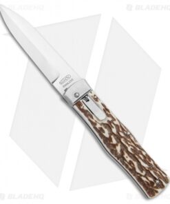 Mikov 241 Predator Lever Lock Automatic Knife Stag Bayonet (3.75" Polish)