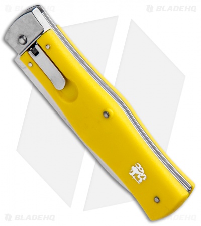 Mikov 241 Predator Lever Lock Automatic Knife Yellow (3.75" Polish) - Image 2