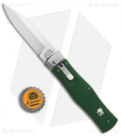 Mikov 241 Predator Leverlock Automatic Knife ABS Green Clip Point (3.75" Polish) - Image 4