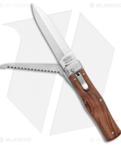 Mikov 241 Predator Leverlock Auto Knife Saw Wood (3.7" Polish)