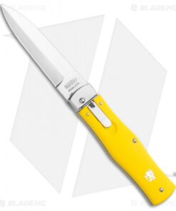 Mikov 241 Predator Lever Lock Automatic Knife Yellow (3.75" Polish) Pocket Clip