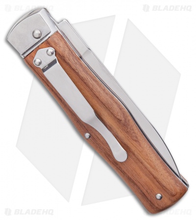 Mikov 241 Predator Leverlock Automatic Knife Wood (3.75" Polish) Pocket Clip - Image 3