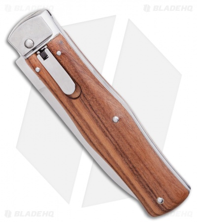 Mikov 241 Predator Leverlock Automatic Knife Wood (3.75" Polish) Pocket Clip - Image 2