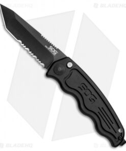 Mini SOG TAC Automatic Knife (Black Tanto Serr) ST-13