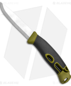 Morakniv Companion Spark Fixed Blade Knife Green w/ Fire Starter (4" Satin)