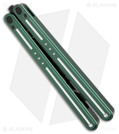 Nabalis The Morse Butterfly Balisong Trainer Green Aluminum (3.75" Steel) - Image 3