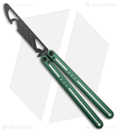 Nabalis The Morse Butterfly Balisong Trainer Green Aluminum (3.75" Steel)