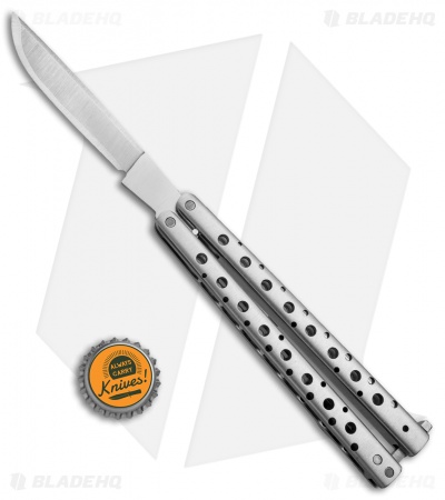 Nathan Dewey Custom Deviant Balisong Knife w/ Flamed Clip (4.25" Swedge Scandi) - Image 4