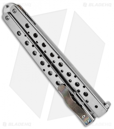 Nathan Dewey Custom Deviant Balisong Knife w/ Flamed Clip (4.25" Swedge Scandi) - Image 3