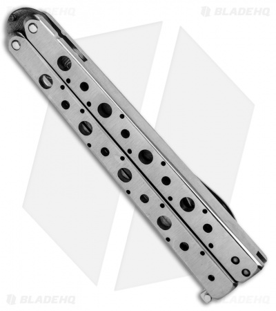 Nathan Dewey Custom Deviant Balisong Butterfly Knife (4.375" Buckshot Damascus) - Image 2