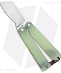 Nathan Dewey Custom Gremlin Mini Balisong Butterfly Knife Jade G-10 (2" Satin)