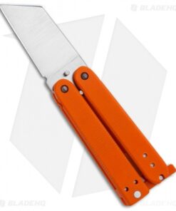 Nathan Dewey Custom Gremlin Balisong Wharncliffe Knife Orange G-10 (1.8" Convex)