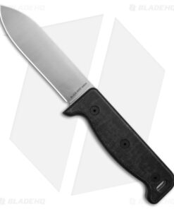 Ontario Black Bird Fixed Blade Knife Black Micarta w/ Sheath (5" Satin S35VN)
