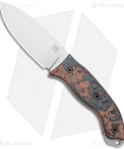 Ontario Hiking Knife Fixed Blade Micarta w/ Leather Sheath (3.75" Satin)
