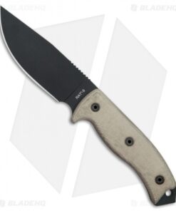 Ontario OKC RAT-5 Fixed Blade Knife Tan Micarta (5" Black) 8667