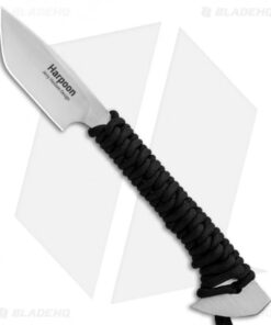 Outdoor Edge Harpoon Fixed Blade Knife Kit Black Paracord (2.75" Satin)