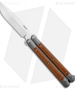 Pena Knives Custom Penasong Butterfly Knife Brown Micarta/Ti (4.5" Satin)