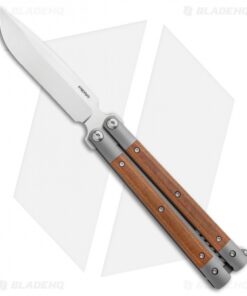 Pena Knives Custom Penasong Butterfly Knife Ti/Natural Micarta (4.5" Satin)