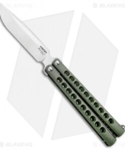 Pena Knives Mid-Tech Penasong Butterfly Knife Green Titanium (4.5" Satin)