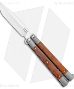 Pena Knives Mid-Tech Penasong Butterfly Knife Natural Micarta/Ti (4.5" Satin)