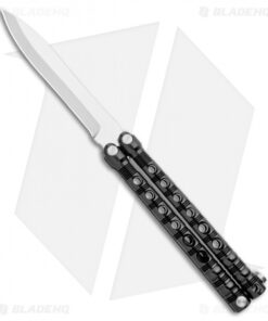 Piranha Swinger Balisong Butterfly Knife Black Aluminum (4.75" Mirror)