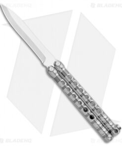 Piranha Swinger Balisong Butterfly Knife Satin Titanium (4.75" Mirror)