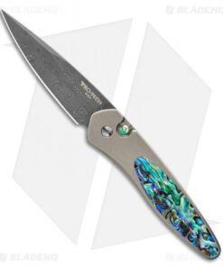 Pro-Tech Custom Newport Automatic Knife Bronze Ti/Abalone (3" Damascus)