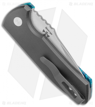 Pro-Tech Custom SBR Automatic Unique Micarta Ocean Blend (2.6" Stonewash) - Image 3