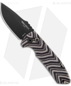 Pro-Tech Custom SBR Automatic Unique Zebra Micarta (2.6" Black DLC)