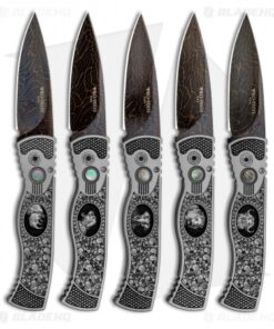 Protech Custom TR-2 Big 5 Set Automatic Knives Stainless Steel (Damascus)