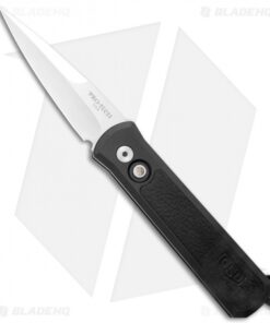 Pro-Tech GSD Godson Automatic Knife Black Aluminum Black Leather (3.15" Mirror)