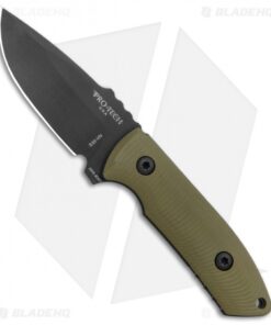 Pro-Tech George SBR Fixed Blade Knife Green G-10 (2.9" Black) Leather Sheath