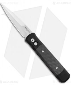 Pro-Tech Godfather Automatic Knife Black Carbon Fiber (4" Satin) 901